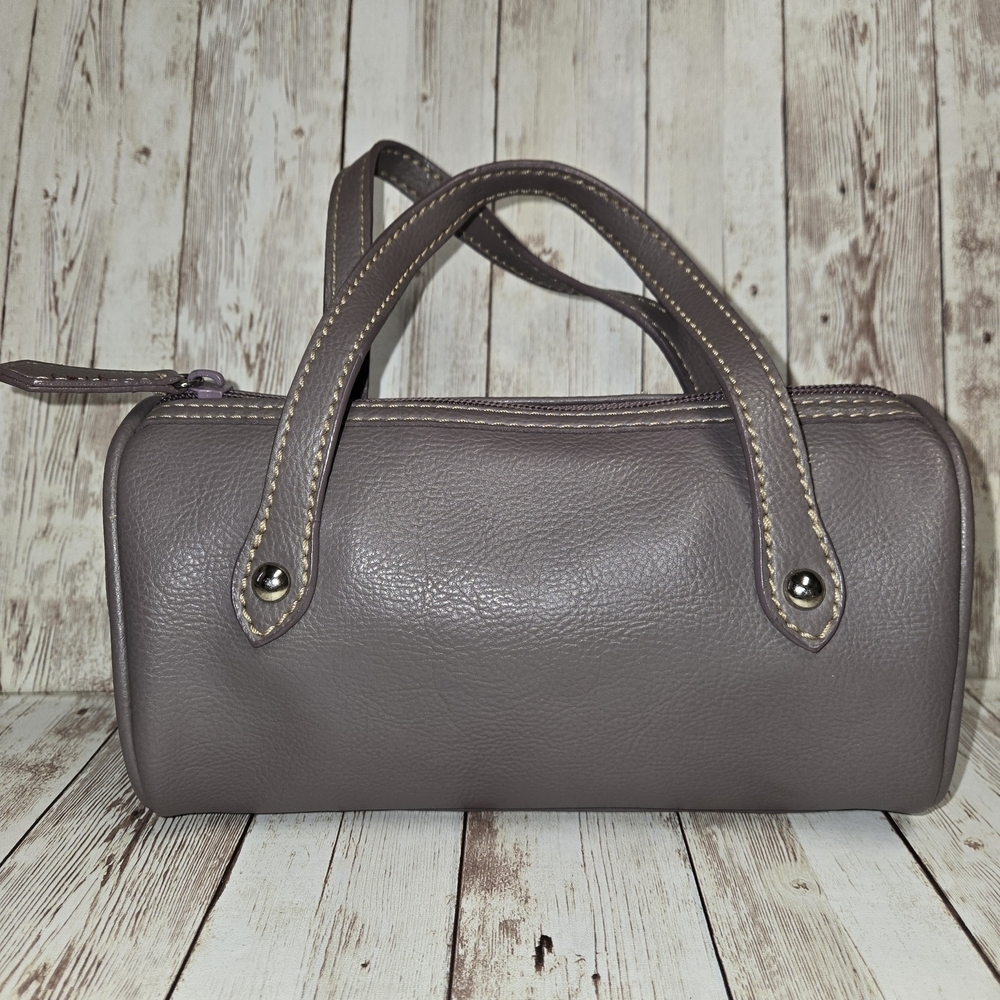 Nine West Powder Lavender Mini Barrel Purse Double Strap w/ Mirror Small Handbag